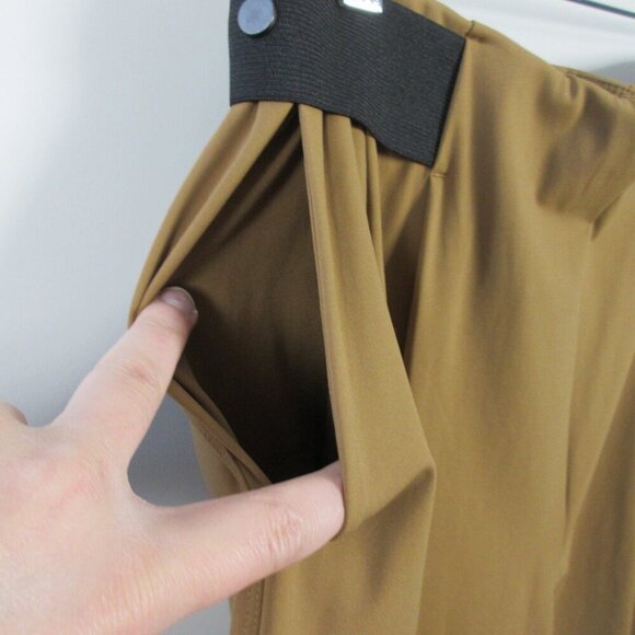 Aday Turn It Up Pants Women L Brown High Rise Trouser Ankle Pleated Casual 310 - Picture 8 of 12